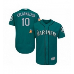 Mens Seattle Mariners 10 Edwin Encarnacion Teal Green Alternate Flex Base Authentic Collection MLB JerseyBaseb