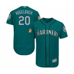 Mens Seattle Mariners 20 Dan Vogelbach Teal Green Alternate Flex Base Authentic Collection Baseball Jersey 