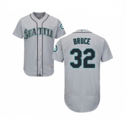 Mens Seattle Mariners 32 Jay Bruce Grey Road Flex Base Authentic Collection Baseball Jersey
