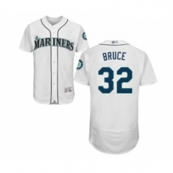 Mens Seattle Mariners 32 Jay Bruce White Home Flex Base Authentic Collection Baseball Jersey