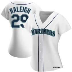 Women Seattle Mariners 29 Cal Raleigh  white Authentic Alternate Jerseys