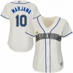 Womens Majestic Seattle Mariners 10 Mike Marjama Replica Cream Alternate Cool Base MLB Jersey 