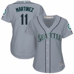Womens Majestic Seattle Mariners 11 Edgar Martinez Authentic Grey Road Cool Base MLB Jersey 