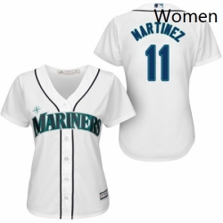 Womens Majestic Seattle Mariners 11 Edgar Martinez Replica White Home Cool Base MLB Jersey 