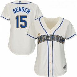 Womens Majestic Seattle Mariners 15 Kyle Seager Authentic Cream Alternate Cool Base MLB Jersey