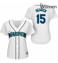 Womens Majestic Seattle Mariners 15 Kyle Seager Authentic White Home Cool Base MLB Jersey