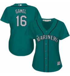 Womens Majestic Seattle Mariners 16 Ben Gamel Replica Teal Green Alternate Cool Base MLB Jersey 