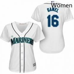 Womens Majestic Seattle Mariners 16 Ben Gamel Replica White Home Cool Base MLB Jersey 