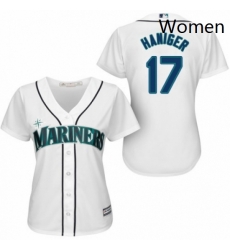 Womens Majestic Seattle Mariners 17 Mitch Haniger Replica White Home Cool Base MLB Jersey 