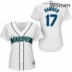 Womens Majestic Seattle Mariners 17 Mitch Haniger Replica White Home Cool Base MLB Jersey 