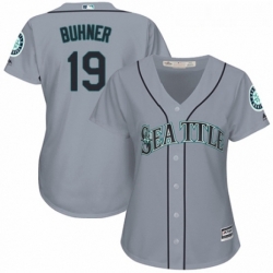 Womens Majestic Seattle Mariners 19 Jay Buhner Authentic Grey Road Cool Base MLB Jersey 
