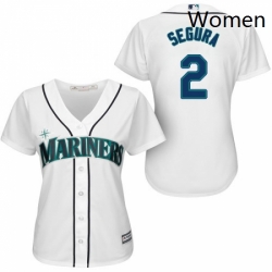 Womens Majestic Seattle Mariners 2 Jean Segura Replica White Home Cool Base MLB Jersey