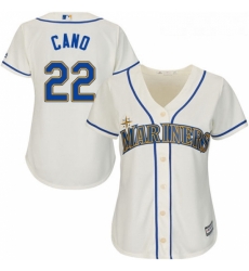 Womens Majestic Seattle Mariners 22 Robinson Cano Authentic Cream Alternate Cool Base MLB Jersey