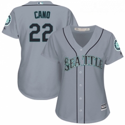 Womens Majestic Seattle Mariners 22 Robinson Cano Authentic Grey Road Cool Base MLB Jersey