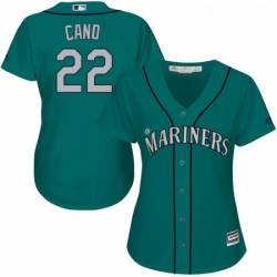 Womens Majestic Seattle Mariners 22 Robinson Cano Replica Teal Green Alternate Cool Base MLB Jersey