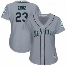 Womens Majestic Seattle Mariners 23 Nelson Cruz Authentic Grey Road Cool Base MLB Jersey