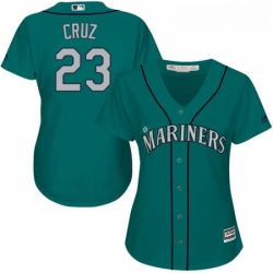 Womens Majestic Seattle Mariners 23 Nelson Cruz Authentic Teal Green Alternate Cool Base MLB Jersey