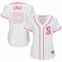 Womens Majestic Seattle Mariners 23 Nelson Cruz Authentic White Fashion Cool Base MLB Jersey
