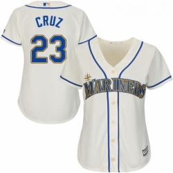 Womens Majestic Seattle Mariners 23 Nelson Cruz Replica Cream Alternate Cool Base MLB Jersey