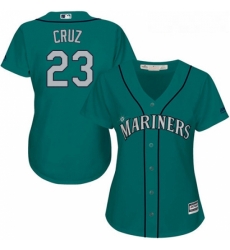 Womens Majestic Seattle Mariners 23 Nelson Cruz Replica Teal Green Alternate Cool Base MLB Jersey