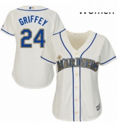 Womens Majestic Seattle Mariners 24 Ken Griffey Authentic Cream Alternate Cool Base MLB Jersey