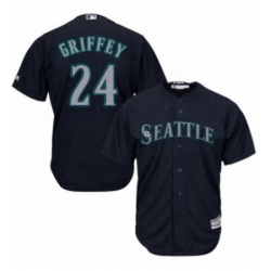 Womens Majestic Seattle Mariners 24 Ken Griffey Authentic Navy Blue Alternate 2 Cool Base MLB Jersey