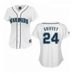Womens Majestic Seattle Mariners 24 Ken Griffey Replica White MLB Jersey
