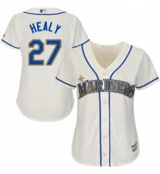 Womens Majestic Seattle Mariners 27 Ryon Healy Replica Cream Alternate Cool Base MLB Jersey 