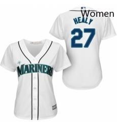 Womens Majestic Seattle Mariners 27 Ryon Healy Replica White Home Cool Base MLB Jersey 