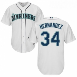 Womens Majestic Seattle Mariners 34 Felix Hernandez Authentic White Home Cool Base MLB Jersey