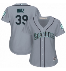 Womens Majestic Seattle Mariners 39 Edwin Diaz Authentic Grey Road Cool Base MLB Jersey 