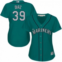 Womens Majestic Seattle Mariners 39 Edwin Diaz Authentic Teal Green Alternate Cool Base MLB Jersey 