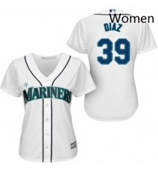 Womens Majestic Seattle Mariners 39 Edwin Diaz Authentic White Home Cool Base MLB Jersey 