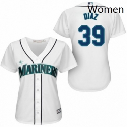 Womens Majestic Seattle Mariners 39 Edwin Diaz Authentic White Home Cool Base MLB Jersey 