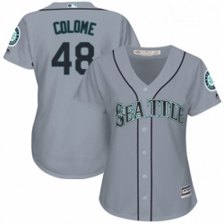 Womens Majestic Seattle Mariners 48 Alex Colome Authentic Grey Road Cool Base MLB Jersey 