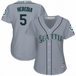 Womens Majestic Seattle Mariners 5 Guillermo Heredia Authentic Grey Road Cool Base MLB Jersey 