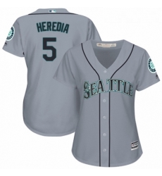 Womens Majestic Seattle Mariners 5 Guillermo Heredia Replica Grey Road Cool Base MLB Jersey 