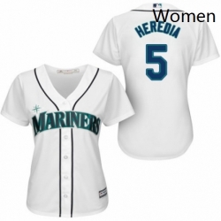 Womens Majestic Seattle Mariners 5 Guillermo Heredia Replica White Home Cool Base MLB Jersey 