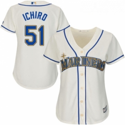 Womens Majestic Seattle Mariners 51 Ichiro Suzuki Replica Cream Alternate Cool Base MLB Jersey