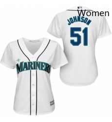 Womens Majestic Seattle Mariners 51 Randy Johnson Authentic White Home Cool Base MLB Jersey