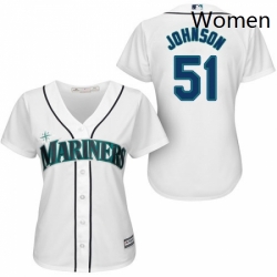 Womens Majestic Seattle Mariners 51 Randy Johnson Authentic White Home Cool Base MLB Jersey