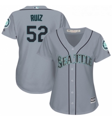 Womens Majestic Seattle Mariners 52 Carlos Ruiz Replica Grey Road Cool Base MLB Jersey
