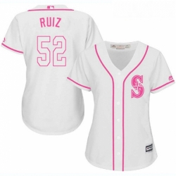 Womens Majestic Seattle Mariners 52 Carlos Ruiz Replica White Fashion Cool Base MLB Jersey