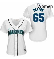 Womens Majestic Seattle Mariners 65 James Paxton Authentic White Home Cool Base MLB Jersey 