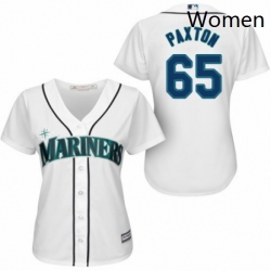 Womens Majestic Seattle Mariners 65 James Paxton Replica White Home Cool Base MLB Jersey 