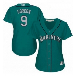 Womens Majestic Seattle Mariners 9 Dee Gordon Authentic Teal Green Alternate Cool Base MLB Jersey 