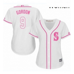 Womens Majestic Seattle Mariners 9 Dee Gordon Authentic White Fashion Cool Base MLB Jersey 