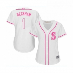 Womens Seattle Mariners 1 Tim Beckham Replica White Fashion Cool Base Baseball Jersey 