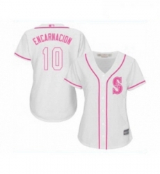 Womens Seattle Mariners 10 Edwin Encarnacion Replica White Fashion Cool Base Baseball Jersey 