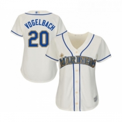 Womens Seattle Mariners 20 Dan Vogelbach Replica Cream Alternate Cool Base Baseball Jersey 
